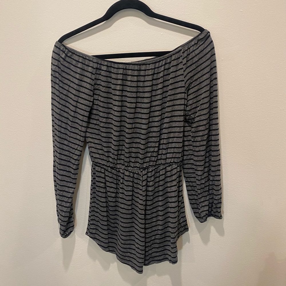 long sleeve striped romper